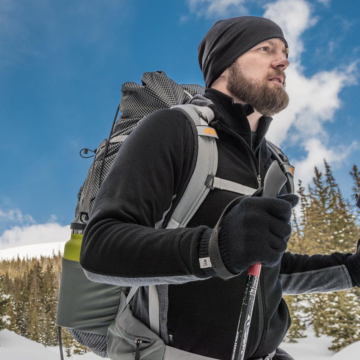 image:imageMerino Wool Glove Liner  Warm Base Layer  Ski Liner Glove  3 Season Wear  Multiple Colors and SizesBlack