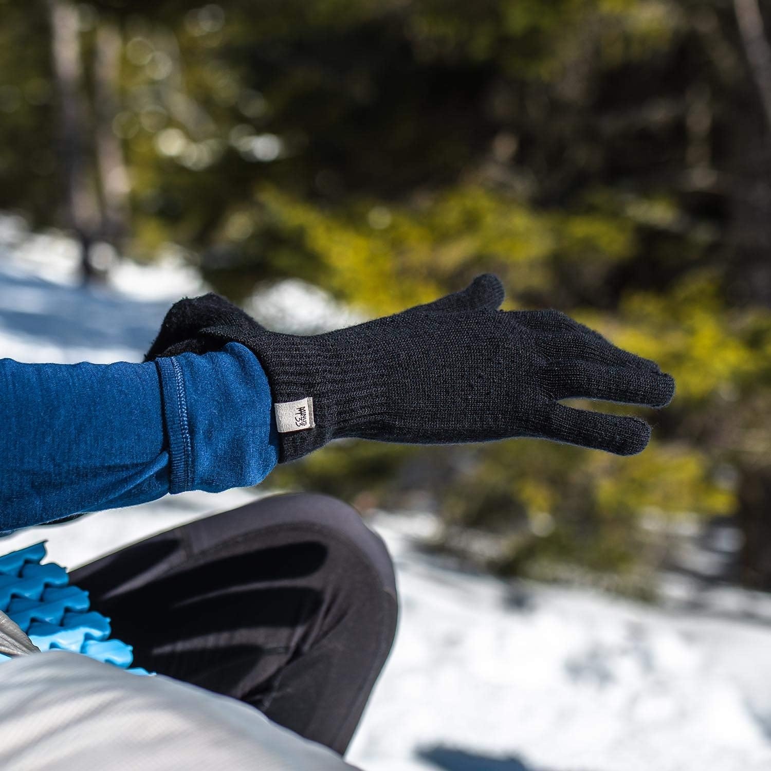 image:imageMerino Wool Glove Liner  Warm Base Layer  Ski Liner Glove  3 Season Wear  Multiple Colors and SizesBlack