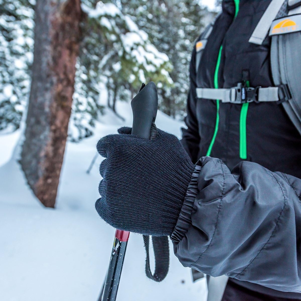 image:imageMerino Wool Glove Liner  Warm Base Layer  Ski Liner Glove  3 Season Wear  Multiple Colors and SizesBlack