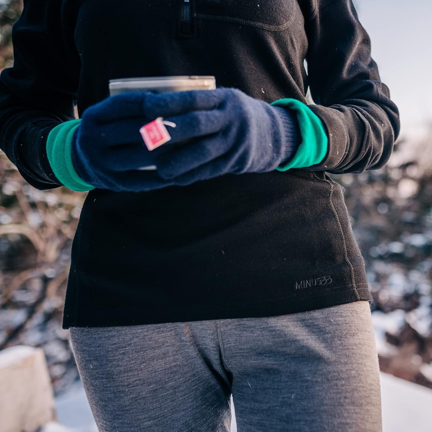 image:imageMerino Wool Glove Liner  Warm Base Layer  Ski Liner Glove  3 Season Wear  Multiple Colors and SizesNavy