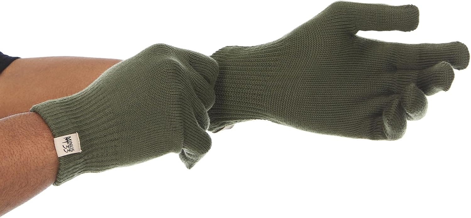 image:imageMerino Wool Glove Liner  Warm Base Layer  Ski Liner Glove  3 Season Wear  Multiple Colors and SizesOlive Drab