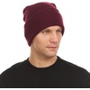 image:image100 Merino Wool  Midweight Everyday Knit Cuff Beanie  Warm Winter HatBurgundy