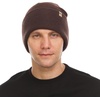 image:image100 Merino Wool  Midweight Everyday Knit Cuff Beanie  Warm Winter HatDark Brown