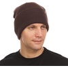 image:image100 Merino Wool  Midweight Everyday Knit Cuff Beanie  Warm Winter HatDark Brown