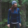 image:image100 Merino Wool  Midweight Womens 14 Zip  MidlayerNavy