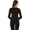 image:image100 Merino Wool  Womens Heavyweight Top and Bottom  Thermal Base Layer Set  Black  Medium