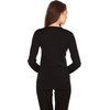 image:image100 Merino Wool  Womens Midweight Base Layer  Long Sleeve Crew170 Lightweight Black