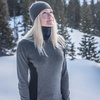 image:image100 Merino Wool  Womens Midweight Base Layer  Long Sleeve Crew235 Midweight Charcoal Gray Black
