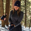 image:image100 Merino Wool  Womens Midweight Base Layer  Long Sleeve Crew235 Midweight Charcoal Gray Black