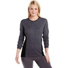 image:image100 Merino Wool  Womens Midweight Base Layer  Long Sleeve Crew235 Midweight Charcoal Gray Black