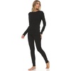 image:image100 Merino Wool  Womens Midweight Top and Bottom  Thermal Base Layer Set  Black  3XLarge