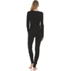 image:image100 Merino Wool  Womens Midweight Top and Bottom  Thermal Base Layer Set  Black  Medium