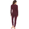 image:image100 Merino Wool  Womens Midweight Top and Bottom  Thermal Base Layer Set  Burgundy  XXLarge