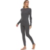 image:image100 Merino Wool  Womens Midweight Top and Bottom  Thermal Base Layer Set  Charcoal Gray  Medium