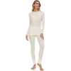 image:image100 Merino Wool  Womens Midweight Top and Bottom  Thermal Base Layer Set  Natural Cream  Small