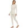 image:image100 Merino Wool  Womens Midweight Top and Bottom  Thermal Base Layer Set  Natural Cream  XSmall