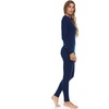 image:image100 Merino Wool  Womens Midweight Top and Bottom  Thermal Base Layer Set  Navy Blue  Small