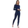 image:image100 Merino Wool  Womens Midweight Top and Bottom  Thermal Base Layer Set  Navy Blue  XXLarge