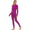 image:image100 Merino Wool  Womens Midweight Top and Bottom  Thermal Base Layer Set  Radiant Violet  Small