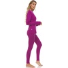 image:image100 Merino Wool  Womens Midweight Top and Bottom  Thermal Base Layer Set  Radiant Violet  Small