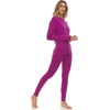 image:image100 Merino Wool  Womens Midweight Top and Bottom  Thermal Base Layer Set  Radiant Violet  Small