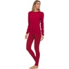 image:image100 Merino Wool  Womens Midweight Top and Bottom  Thermal Base Layer Set  True Red  Medium