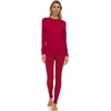image:image100 Merino Wool  Womens Midweight Top and Bottom  Thermal Base Layer Set  True Red  Small