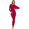 image:image100 Merino Wool  Womens Midweight Top and Bottom  Thermal Base Layer Set  True Red  XXLarge