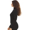 image:image100 Merino Wool Womens Long Sleeve Midweight Turtleneck  Warm Sweater  FoldOver TurtleneckBlack