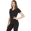 image:imageWomens Micro Weight VNeck  84 Merino Wool ShirtBlack