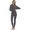image:image100 Merino Wool  Womens Midweight Top and Bottom  Thermal Base Layer Set  Charcoal Gray  XXLarge