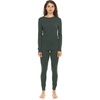 image:image100 Merino Wool  Womens Midweight Top and Bottom  Thermal Base Layer Set  Forest Green  XSmall