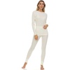 image:image100 Merino Wool  Womens Midweight Top and Bottom  Thermal Base Layer Set  Natural Cream  XSmall