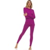 image:image100 Merino Wool  Womens Midweight Top and Bottom  Thermal Base Layer Set  Radiant Violet  Small