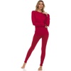 image:image100 Merino Wool  Womens Midweight Top and Bottom  Thermal Base Layer Set  True Red  Small