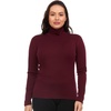 image:image100 Merino Wool Womens Long Sleeve Midweight Turtleneck  Warm Sweater  FoldOver TurtleneckBurgundy