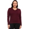 image:imageWomens Long Sleeve VNeck  100 Merino Wool Base Layer  Casual Shirt  Under Layer  MidlayerBurgundy