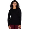 image:imageWomens Microweight Merino Wool Long Sleeve Crew Neck  Base Layer ShirtBlack