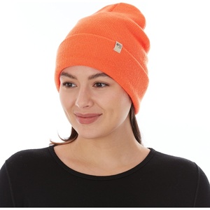 image:image100 Merino Wool  Midweight Everyday Knit Cuff Beanie  Warm Winter HatBlaze Orange