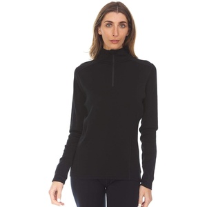 image:image100 Merino Wool  Midweight Womens 14 Zip  MidlayerBlack