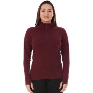 image:image100 Merino Wool  Midweight Womens 14 Zip  MidlayerBurgundy