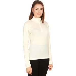 image:image100 Merino Wool  Midweight Womens 14 Zip  MidlayerCream