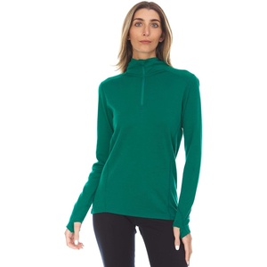 image:image100 Merino Wool  Midweight Womens 14 Zip  MidlayerEmerald Green