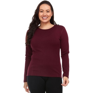 image:image100 Merino Wool  Womens Heavyweight Top and Bottom  Thermal Base Layer Set  Burgundy  XLarge
