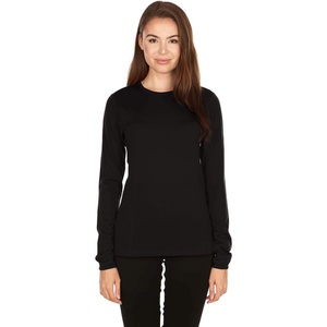 image:image100 Merino Wool  Womens Midweight Base Layer  Long Sleeve Crew170 Lightweight Black