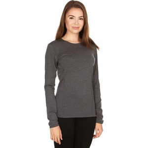 image:image100 Merino Wool  Womens Midweight Base Layer  Long Sleeve Crew170 Lightweight Charcoal Gray