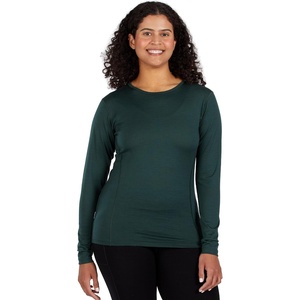 image:image100 Merino Wool  Womens Midweight Base Layer  Long Sleeve Crew170 Lightweight Forest Green