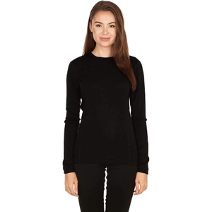 image:image100 Merino Wool  Womens Midweight Base Layer  Long Sleeve Crew235 Midweight Black