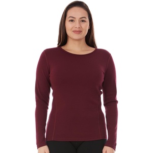 image:image100 Merino Wool  Womens Midweight Base Layer  Long Sleeve Crew235 Midweight Burgundy