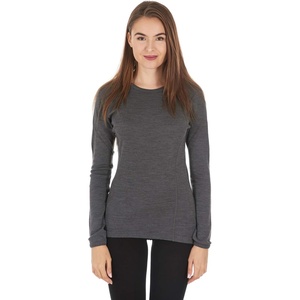 image:image100 Merino Wool  Womens Midweight Base Layer  Long Sleeve Crew235 Midweight Charcoal Gray